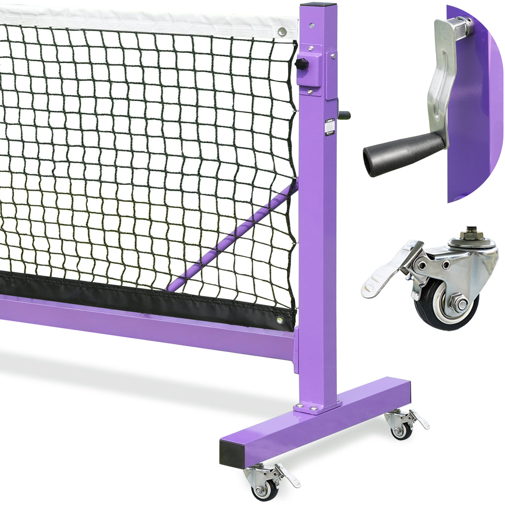 KEXORAVON Portable Pickleball Net Post System, Movable Pickleball Net Poles with Weighted Base for Outdoor Court Setup, Heavy Duty Metal Frame for Backyard Driveway Pickleball Court Equipment