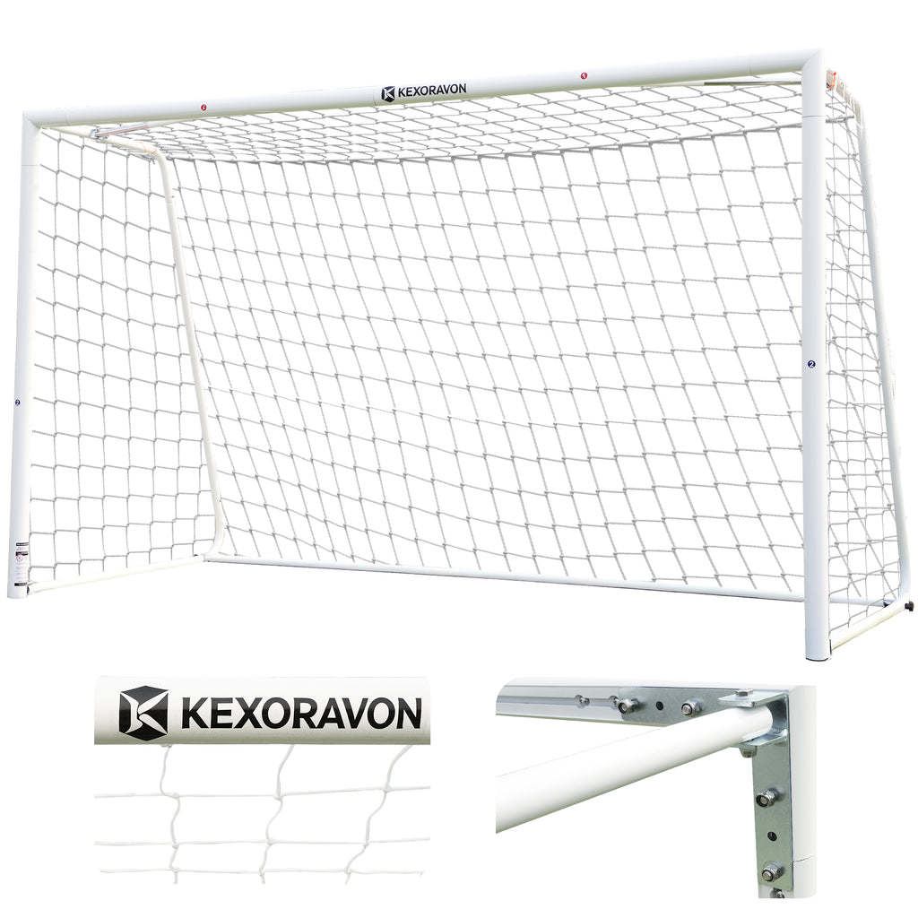 KEXORAVON Portable Soccer Goal with Aluminum Alloy Frame, Easy Assembly Soccer Goal with Net for Backyard, Outdoor Training & Practice, Multiple Sizes Available