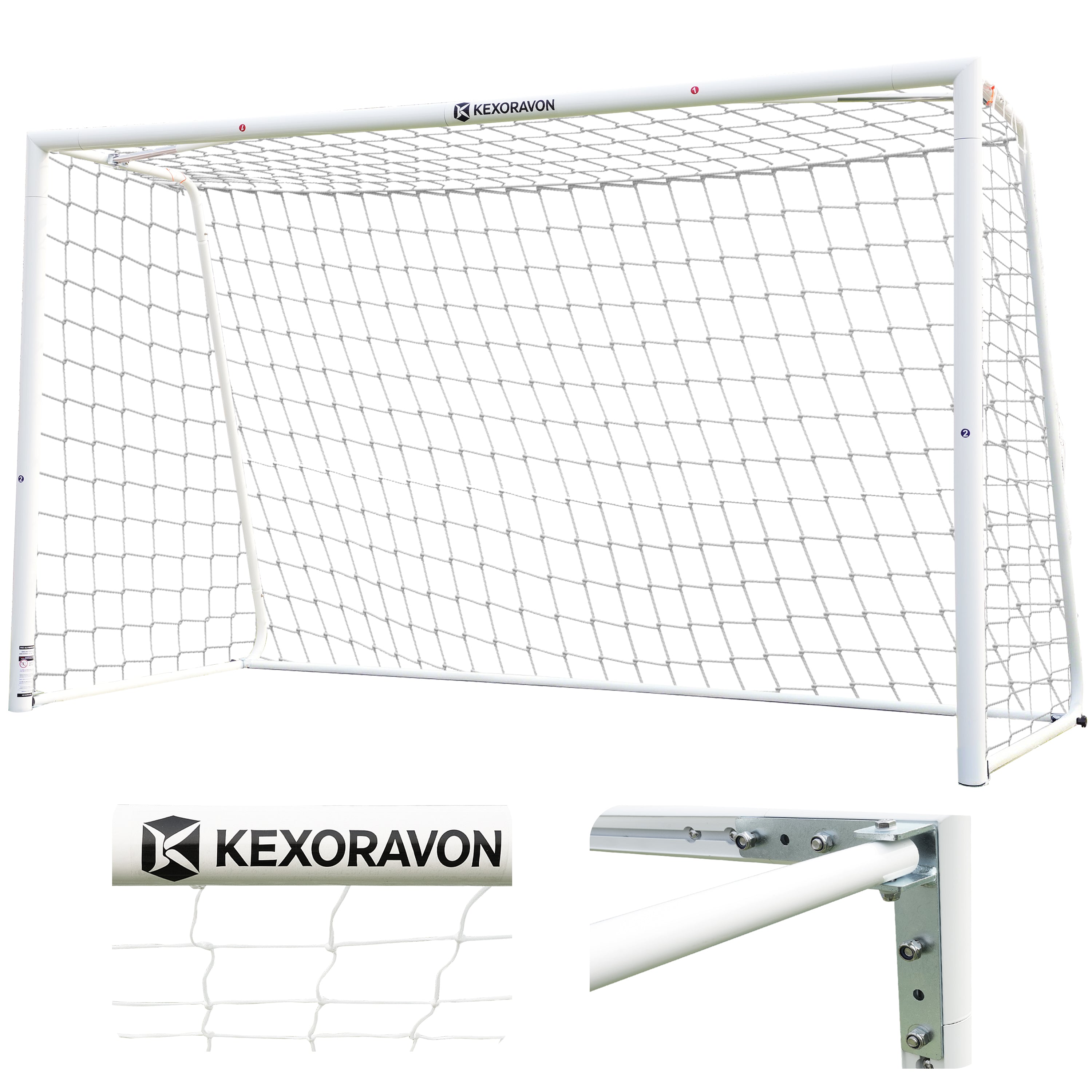 KEXORAVON Portable Soccer Goal with Aluminum Alloy Frame, Easy Assembly Soccer Goal with Net for Backyard, Outdoor Training & Practice, Multiple Sizes Available