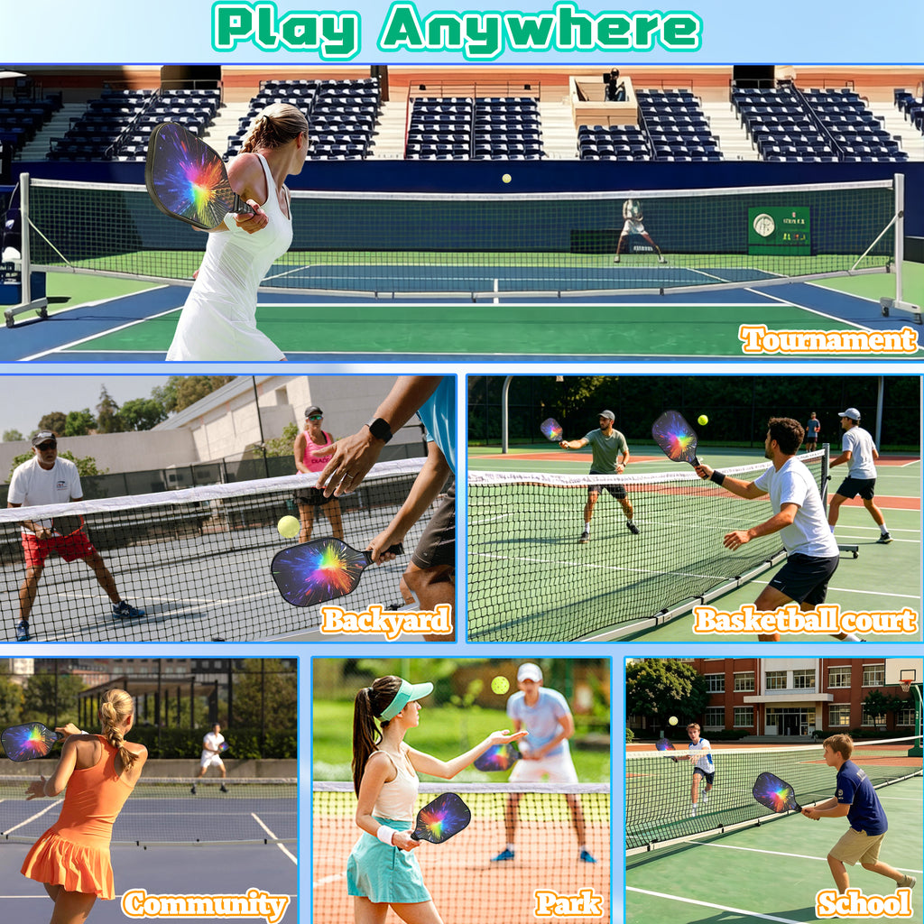 KEXORAVON Portable Pickleball Net Set with Wheels, 22 FT Regulation Size Pickleball Net System with Hand Winch Anti-Sag, 2 Paddles, 4 Balls & Court Markers, Indoor/Outdoor Pickleball Equipment