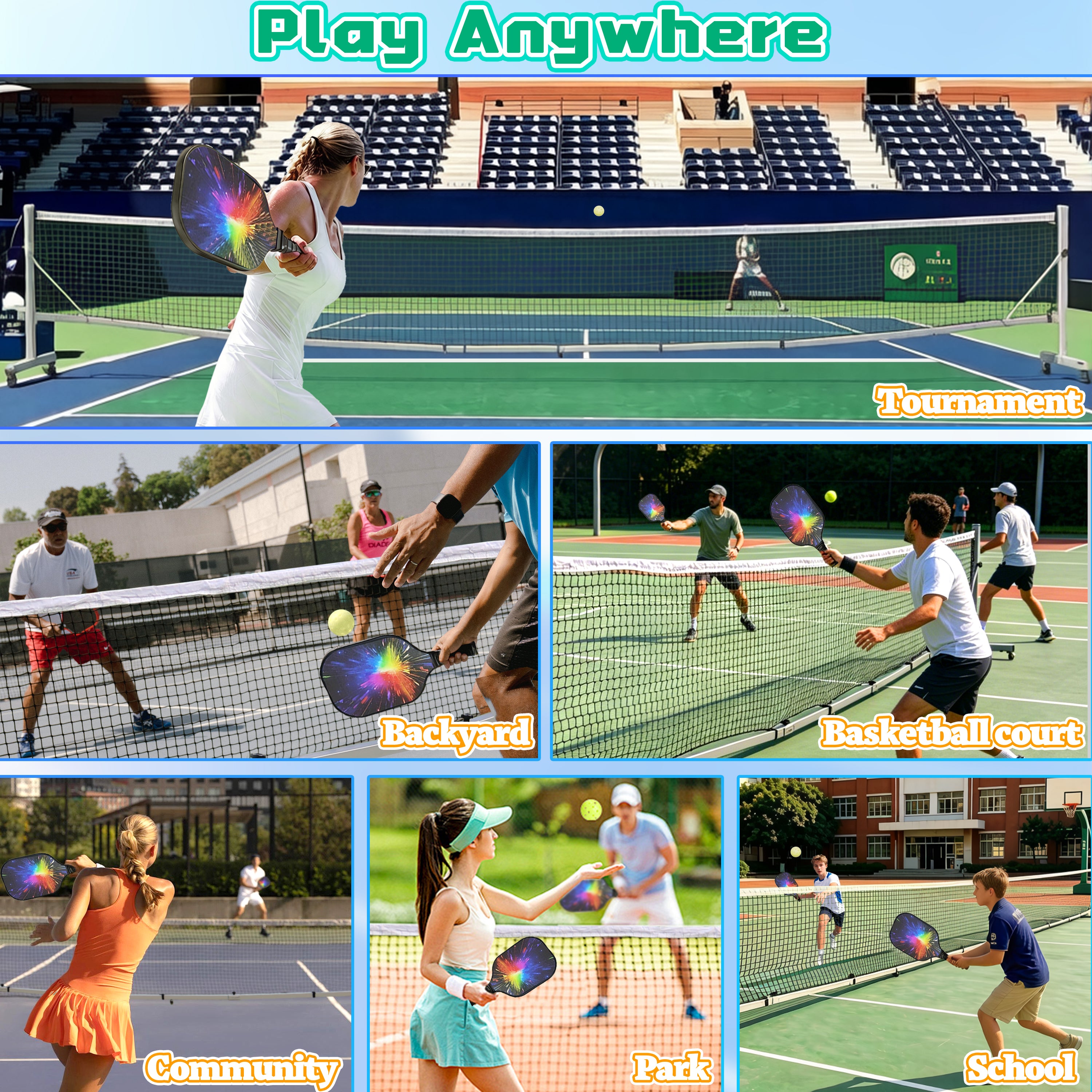 KEXORAVON Portable Pickleball Net Set with Wheels, 22 FT Regulation Size Pickleball Net System with Hand Winch Anti-Sag, 2 Paddles, 4 Balls & Court Markers, Indoor/Outdoor Pickleball Equipment